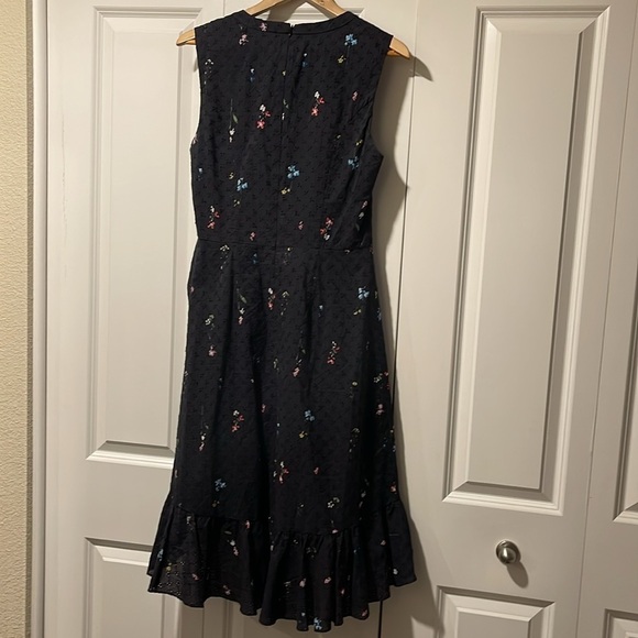 Parker Candy Ruched Floral Embroidered High Low Dress In Black Gigi 8 - Picture 4 of 16